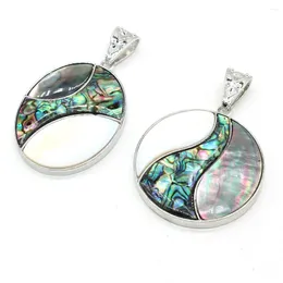 Pendant Necklaces 3PCS Wholesale Price Charm Natural Abalone Shell Round Oval For Jewelry Making DIY Necklace Earring Accessories Gift