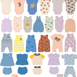 Комплекты одежды SS Оригинальный лейбл Bobo Tao выбирает детей BC Baby Sets Tshirts Body Teleble Woven Bloomer Borsers Шорты Culotte 230421