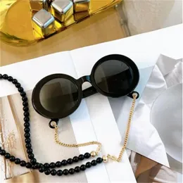 Designer di lusso Nuovi occhiali da sole da uomo e da donna Catena di perline primaverili per donna 5489 Ultima moda di vendita Celebrity Blogger Star Brand Design Frame Eyewear