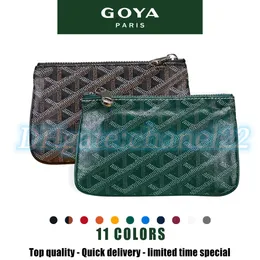 Mode mini plånbok goya senats mynt purses korthållare lyxiga pochette designer kvinnor mens korthållare läder zippy nyckelpåse handväska blixtlås plånböcker