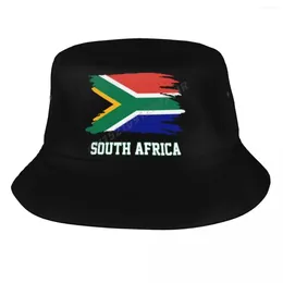 Berets Bucket Hats South Africa Flag Cool African Fans Sun Shade Outdoor Summer Fisherman Caps Fishing Hat