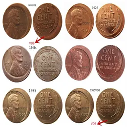 US Wheat Penny Head 6pcs olika fel med ett off -center hantverkhänge Tillbehör Kopia mynt163j