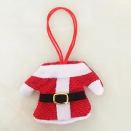 Tovagliette 6 pezzi Decorazione natalizia Argenteria Posate Porta stoviglie Tasca regalo per abito da Babbo Natale
