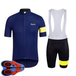 Pantaloncini con bretelle da uomo Rapha Team Cycling Jersey Set Abbigliamento da corsa per bicicletta Maillot Ciclismo Estate Quick Dry MTB Abbigliamento da bici Sportswea231S