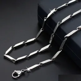 Chains Stainless Steel Sier Rice Shape Necklace Link Chain Jewelry For Men And Women Accessories Drop Delivery Necklaces Pendants Dhqrr