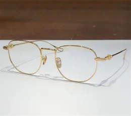 Novo design de moda óculos ópticos 8246 requintado K moldura dourada formato retrô estilo simples e elegante óculos versáteis com caixa pode fazer lentes de prescrição