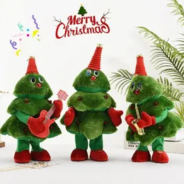 Decorações de Natal Árvore de Natal Música Dança Cantando Xmas Tree Dolls Papai Noel Brinquedos com Saxofone Guitarra para crianças Decoração de Natal 231121