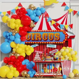 Partydekoration 155 Stück Karneval Zirkus Ballon Girlande Bogen Kit Gelb Rot Blau Latex Ballon Babyparty Erster Geburtstag Dekor Luftglobos