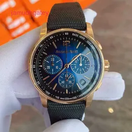 AP Swiss Luxury Watch Code 11.59 Series 26393or Rose Gold Smoked Blue Plate Men's Fashion Leisure Business Sports Chronograph Wristwatch