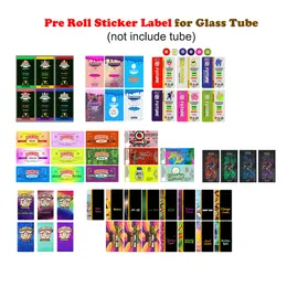 Empty Connected Joke's up Moon rock Pre roll Sticker Labels 30 Design With 115mm Glass Tubes OEM Private Logo Size 2020 Future Backwoods Zkittle