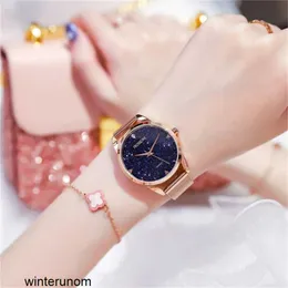 Rosdn Limited Watches Swiss Movement Rosdn Watch Fashion Fashion Student Network Red Women's Watch Top 10 Rose Gold Star Sky Mesh Band HBHC