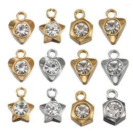 Takılar 20pcs Paslanmaz Çelik Zirkon Rhinestone Yıldız Küpeler İçin Kalp Kolyeleri Kolye Bilezik Diy Takı Yapımı