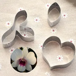 Baking Moulds Stainless Steel Heart Dendrobium Flower Petals Cookie Cutter Cake Decorating Tools Fondant Mould Kitchen Accessories SA338