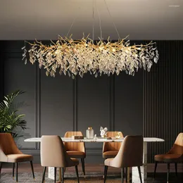 Chandeliers Long Design Branch Crystal Chandelier Living Room Decoration Plafonnier Led Dining Fixtures Project Lighting