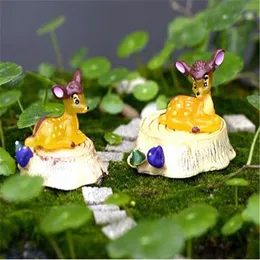 Designs Deers Animals Fairy Garden Miniatures Mini Gnomes Moss Terrariums Harts Hantverk Figurer för trädgårdsdekoration240w