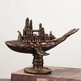 Dekorativa föremål Northeuins Harts Retro American Steam Punk Whale Boat Steampunk Figurer Interiör Hemma Kontoret Desktop Decor Object Accessories 230422