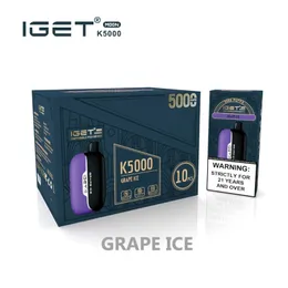 Original IGET Moon 5000 Puffs Einweg-Elektronikzigaretten-Geräteset Vape Pod-Starterkit 13 ml vorgefüllter 1750-mAh-Akku Authentischer Großhandel