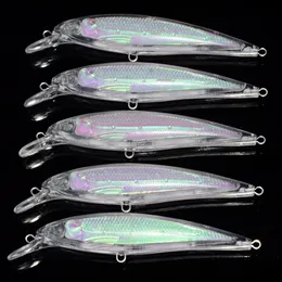 20pcs blank intainted plastic bait finted vib minnow pencil lure body false bait bait bait perch awobblers 201106177O