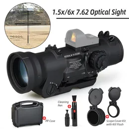 PPT Hunting Scopes 1.5x 6x Zoom Sight Optical Sight for Red Dot Illumination 1913 Picatinny Rail متوافق CL1-0409