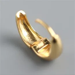 Серьги-кольца из стерлингового серебра, большие белые/золотые гладкие круглые дуги Hie, дизайнерские серьги ИЗЫСКАННЫХ ЮВЕЛИРНЫХ ИЗДЕЛИЙ