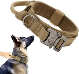 Katzenhalsbänder führen militärisches taktisches Hundehalsband mit Griff verstellbares Nylon-Haustier-Hochleistungs-Metallschnalle und Leine-Set für kleine große Hunde