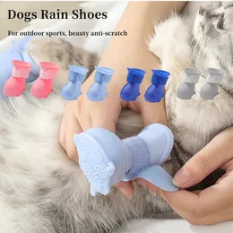 Haustier-Schutzschuhe, Regenschuhe für Hunde und Katzen, rutschfeste Gummistiefel, Hunde und Katzen, Fußabdeckung für Welpen, wasserdichte Socken, klein, mittel, schützen die Pfote 231122