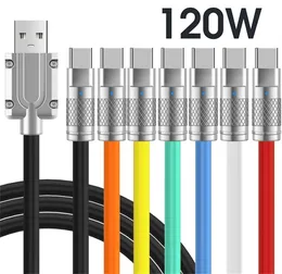 120W 6A Super szybkie kable ładujące USB C Typ C Micro Liquid Silikon Kabel Szybki ładunek dla Samsung S10 S20 S22 S23 HTC LG 1M 3ft