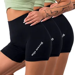 Yoga-Shorts Damen Workout Yoga-Shorts – Premium-butterweiche feste Stretch-Cheerleader-Lauf-Tanz-Volleyball-Shorts 3er-Pack