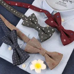 Bow Ties Men's Business Tie Polyester Cotton Formell kostym Dating Trendy Groomsman Clothing Accessory Bowknot Casual mode