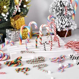 クリスマス装飾ポリマークレイキャンディースティックツイストビスケットツリーハンギングデコレーションイヤーパーティーホームチルドレンギフトおもちゃ231121