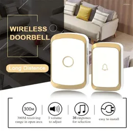 Doorbells Wireless Doorbell 36 Chimes Door Ring 100-240V 300M Range IP44 Waterproof EU UK US Plug Receiver Bell