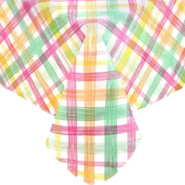 Simone Easter Pastell Plaid Vinyl Easter Flanell Backed Tracloth - Spring and Summer Cottage Plaid Easy Care Vinyl Track med flanell