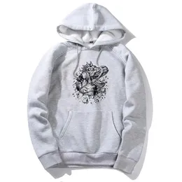 Herrtröjor tröjor Creative Fish Head Print Fashion Streetwear Pullover Sweatshirt vinter ny kvalitet tjock varm överdimensionerad unisex hoodies män s-xxll231122