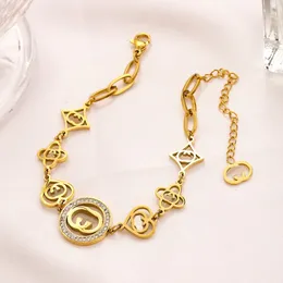 18K Gold Plated Chain Bracelet Luxury Designer Jewelry Bracelet 2023 New Wedding Party Design Letter Bracelet for Women Fashion Love Gift Jewelry Wholesale