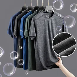 Men's T-Shirts Large Size L-7xl 8xl 9xl Summer Breathable Mesh Men's Quick-dry Basic T-shirts Sportswear Nylon T Shirt Male Running Cool Tees 230421