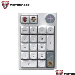 Klawiatury Motospeed Darmoshark K3 Pro Bluetooth Bezprzewodowa liczbowa klawiatura mechaniczna P 19 Klawisze Numpad Klawiatura dla laptopa 231117 Drop de dhi9i