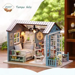 Doll House Accessories Diy Dollhouse Kit 3D Miniature Doll House With Furniture Roombox Model Toys For Adult Kid Birthday Handmade Gift Clearance Sale 230422