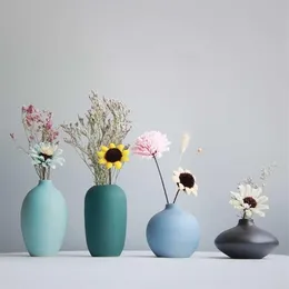 Ваза для цветов в японском стиле Красочная керамическая ваза для цветов Минималистская настольная мини-ваза для дома Декоративное ремесло SH190925188t