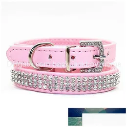 Dog Collars Leashes Collar Bling Rhinestone Pu Leather Crystal Diamond Puppy Necklace Pet Cat Factory Price Expert Design Quality Otalk