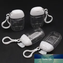 Bottles PC 30ml Empty Hand Sanitizer Travel Small Size Holder Hook Keychain Carriers White Flip Cap Reusable Portable Factory price expert design Quality