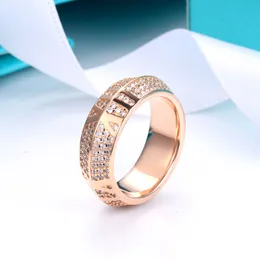 18 Karat Gold, luxuriöser Kristalldiamant, glänzende Buchstaben, Designer-Ringe für Damen und Mädchen, 925er Silber, Bling-Stein, eleganter Charme, Ehering, Party-Schmuck