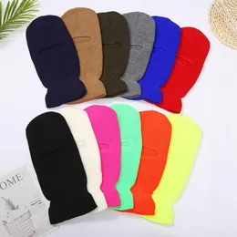 Beanies Beanie/Skull Caps Mask Hat Halloween Party Cosplay Cap Women Men Hole Knitted Full Face Cover Ski Winter Warm Cycling Neon Solid