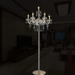 Golvlampor Modern Crystal Lamp för vardagsrum Restaurang Bröllopsdekor Klassisk skrivbord E14 Candle Stand Fixtures228f
