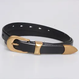 Retro Belt Men Luxury Fashion Leather Belts For Women Gold Silver Belt Alloy 1.8cm Width Jeans Dress Accessories