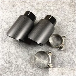 Muffler 2 Pieces Fl Black Stainless Steel Akrapovic Exhaust Tips Car Er Styling Drop Delivery Mobiles Motorcycles Parts System Dho68