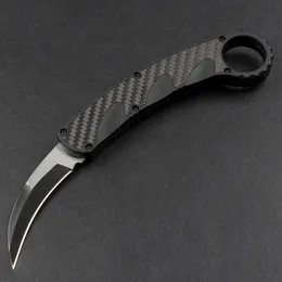 Prezzo di fabbrica Artiglio Karambit Coltelli D2 Lama Fibra di cabon + Manico in lega di alluminio Campo Caccia Coltello tattico Bounty Hunter Strumenti EDC