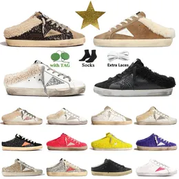 Golden Sneakers Sabots Men Lopard Dirty Buty platforma koszykówka Goldenstar Super gwiazdy do starego czarnego białego brokatu luksusowe Włoch marki Mężczyzny