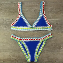 Kvinnors badkläder virkning baddräkt bikinis simning kostym sexig bandage brasiliansk bikini 2023 kvinnor som badar biquini 120