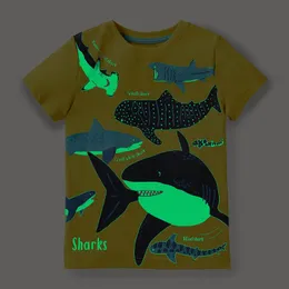 TシャツSAILEROAD SUMMER Tシャツコットン半袖漫画クジラ光沢TシャツキッズTシャイガールトップ男の子の子供服230422