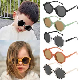 Other Fashion Accessories 2023 Children Cute Striped Polygon UV400 Sunglasses Baby Girls Outdoor Sun Protection Sunglasses Kids Eye Protection Glasse J0422